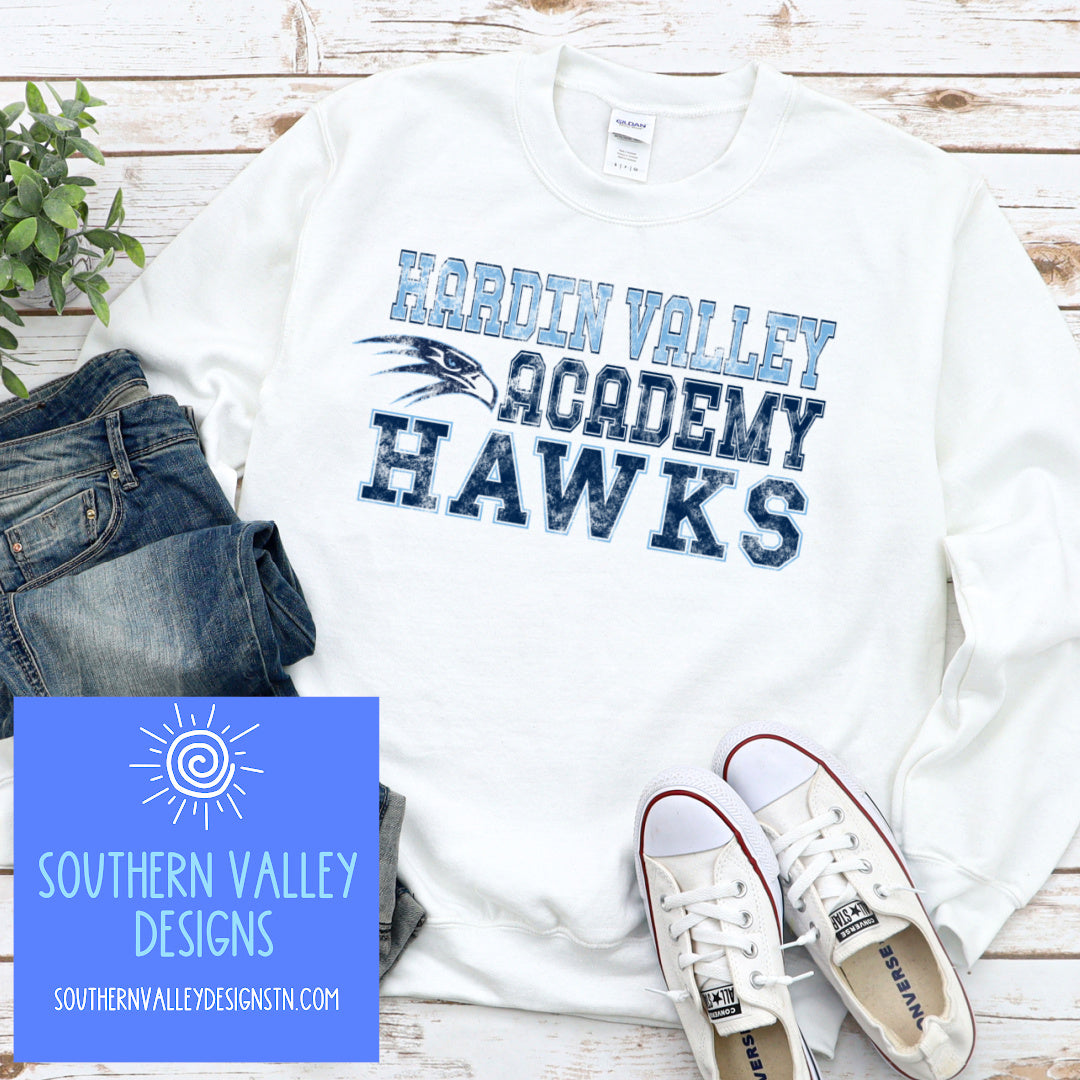 Hardin Valley Academy Hawks Distressed Design