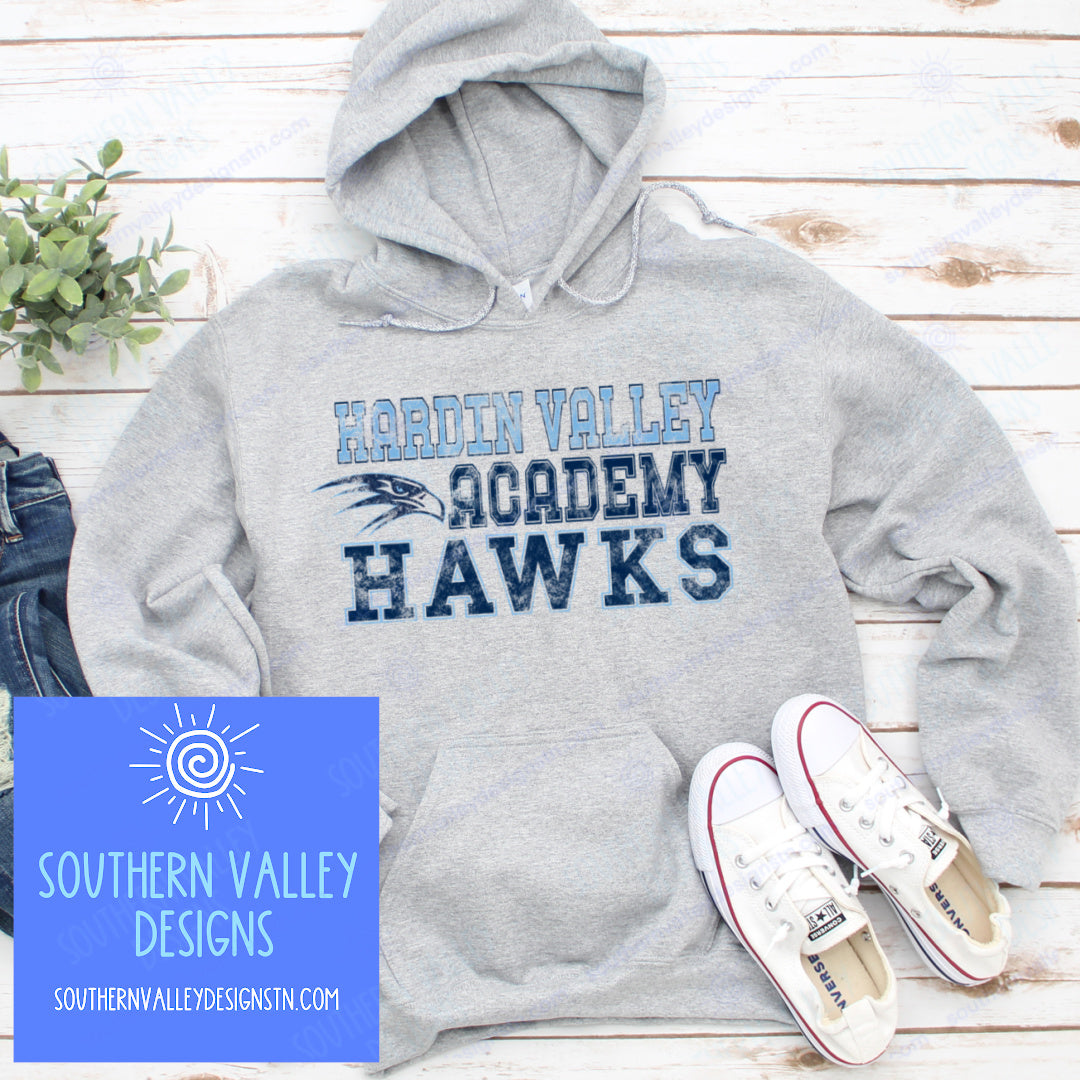 Hardin Valley Academy Hawks Distressed Design