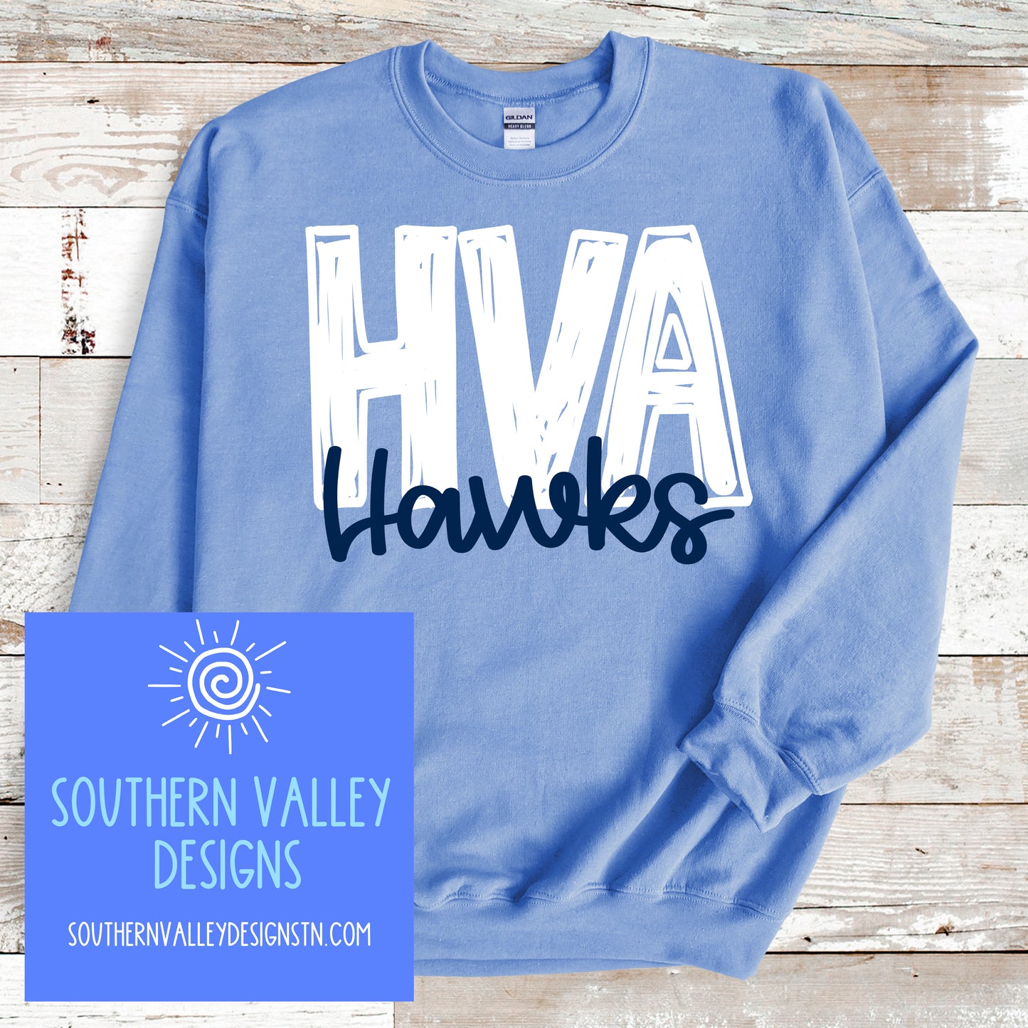 Hardin Valley Academy Hawks Scribble Design