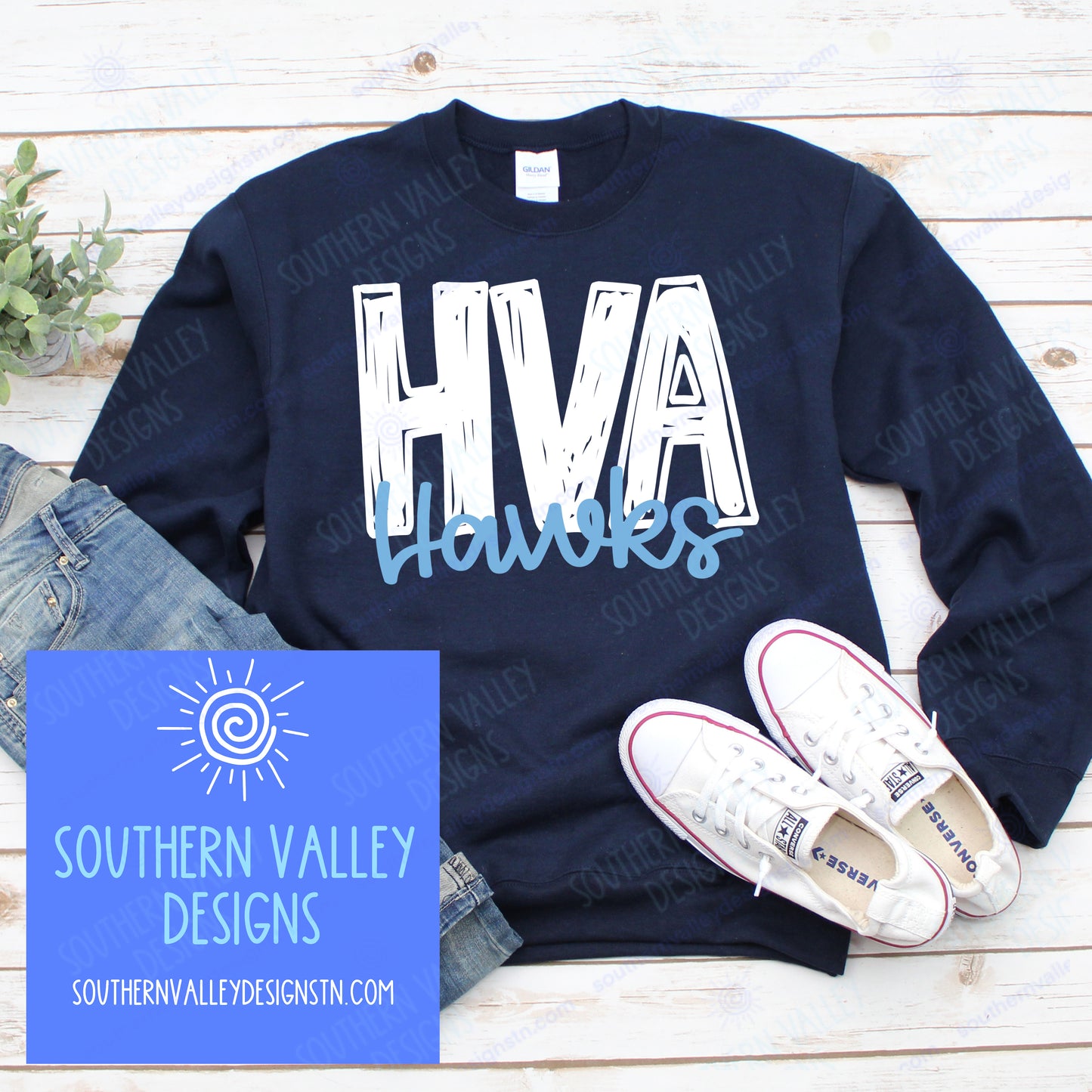 Hardin Valley Academy Hawks Scribble Design