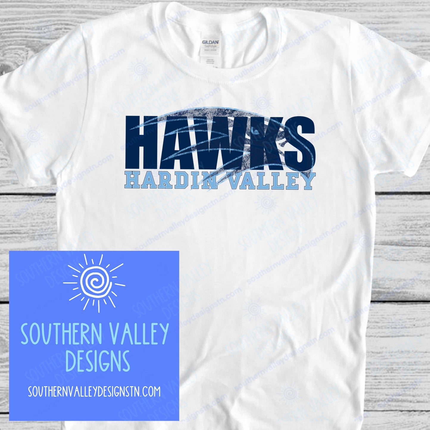 Hardin Valley Hawk Distressed Design