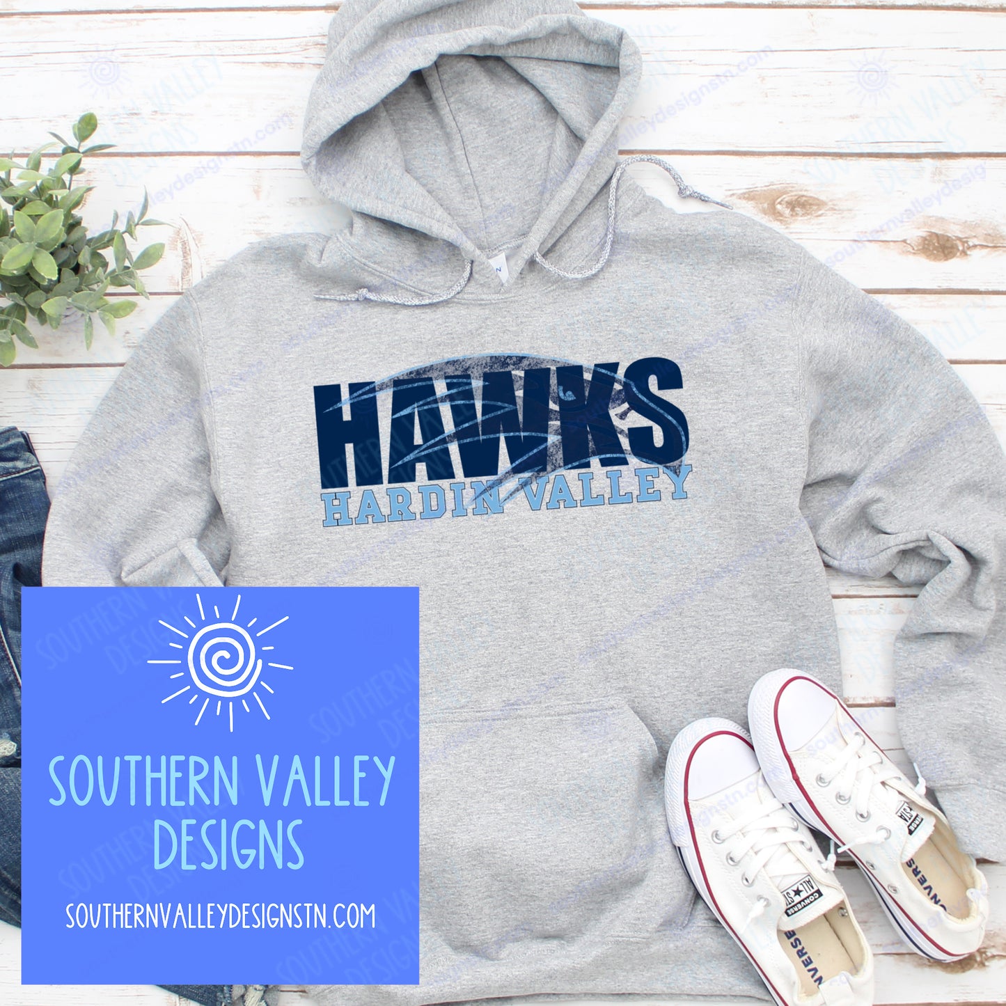 Hardin Valley Hawk Distressed Design