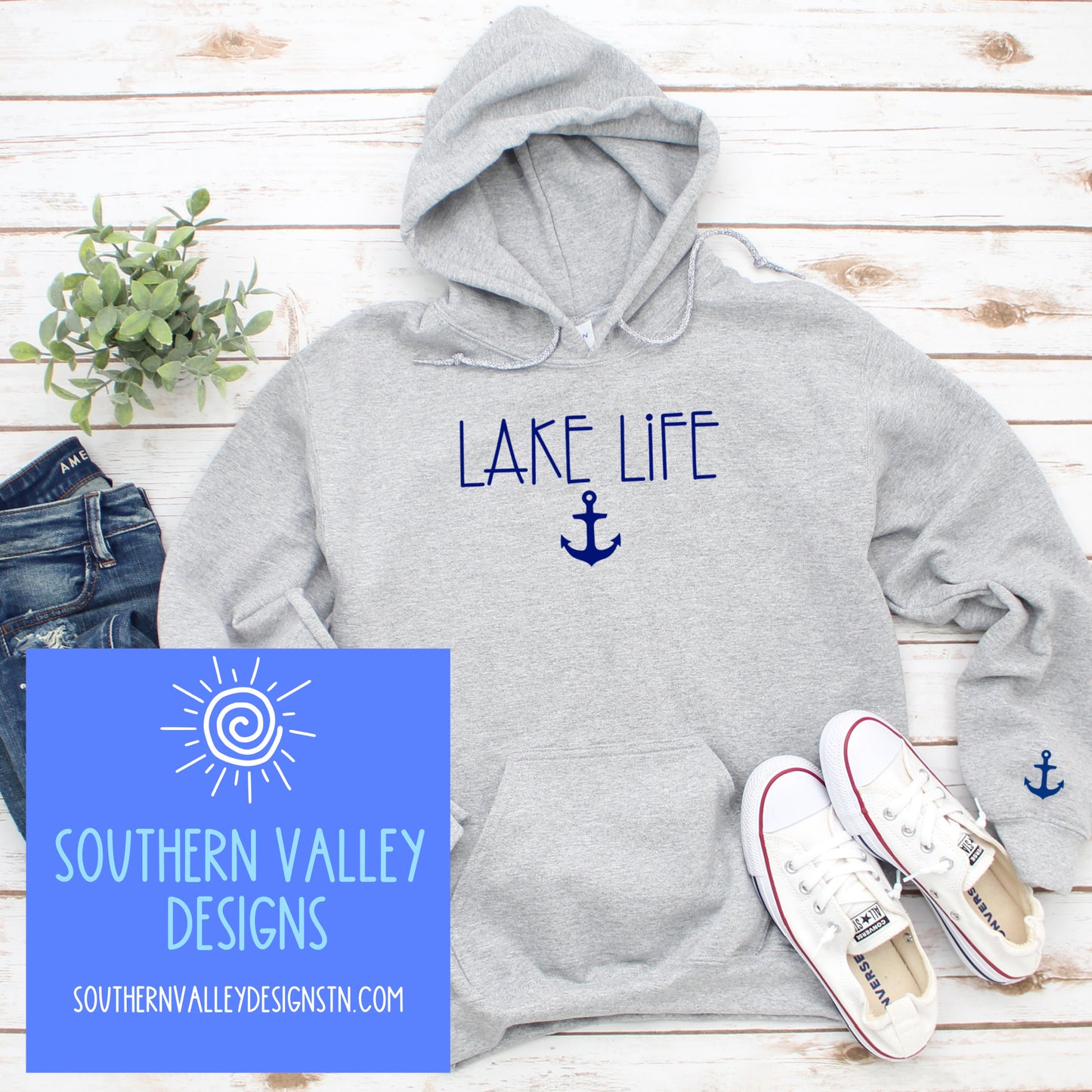 Lake Life Design with Anchor