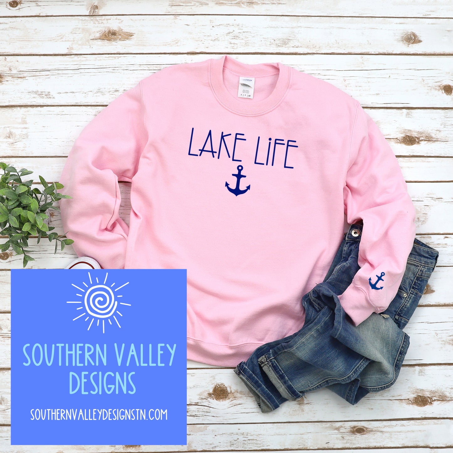 Lake Life Design with Anchor