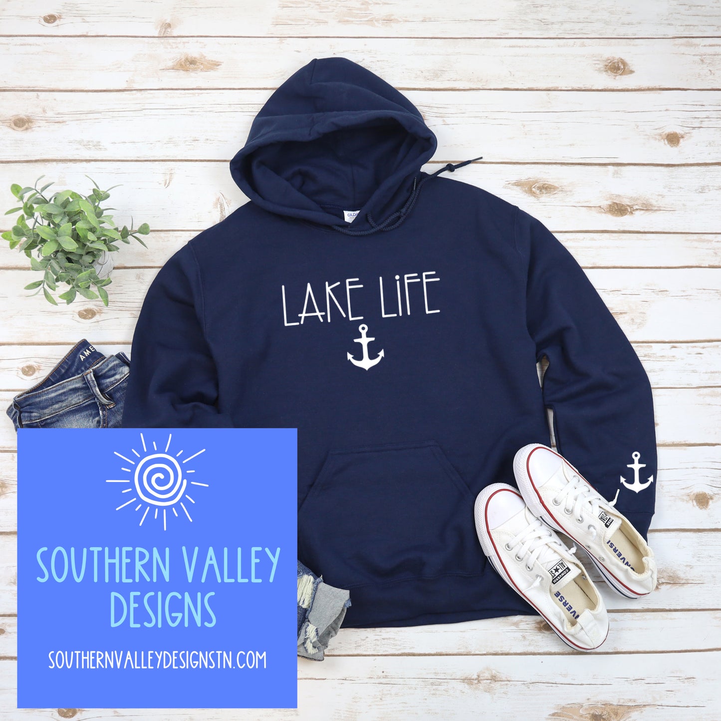 Lake Life Design with Anchor