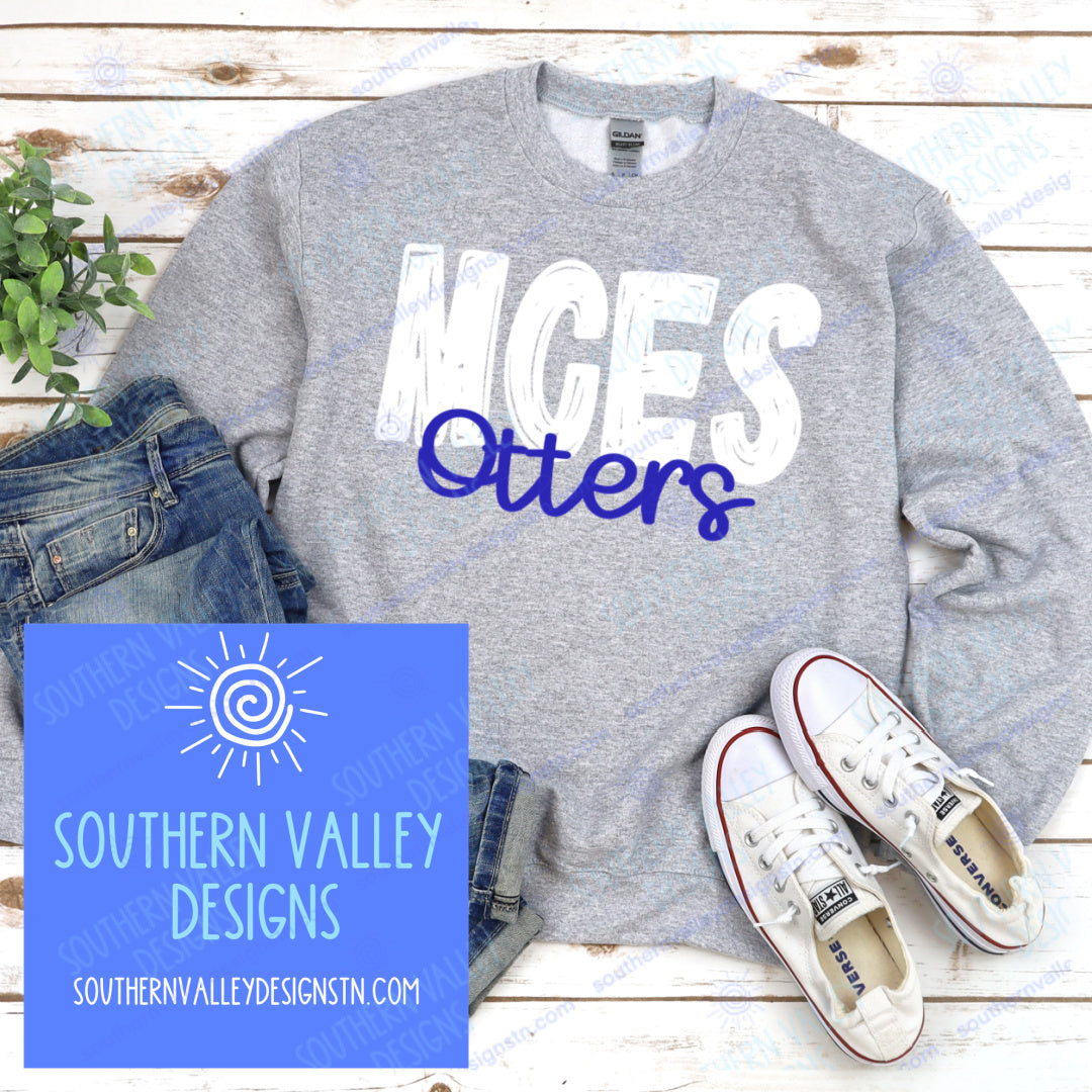 Mill Creek Elementary Otters Scribble Design