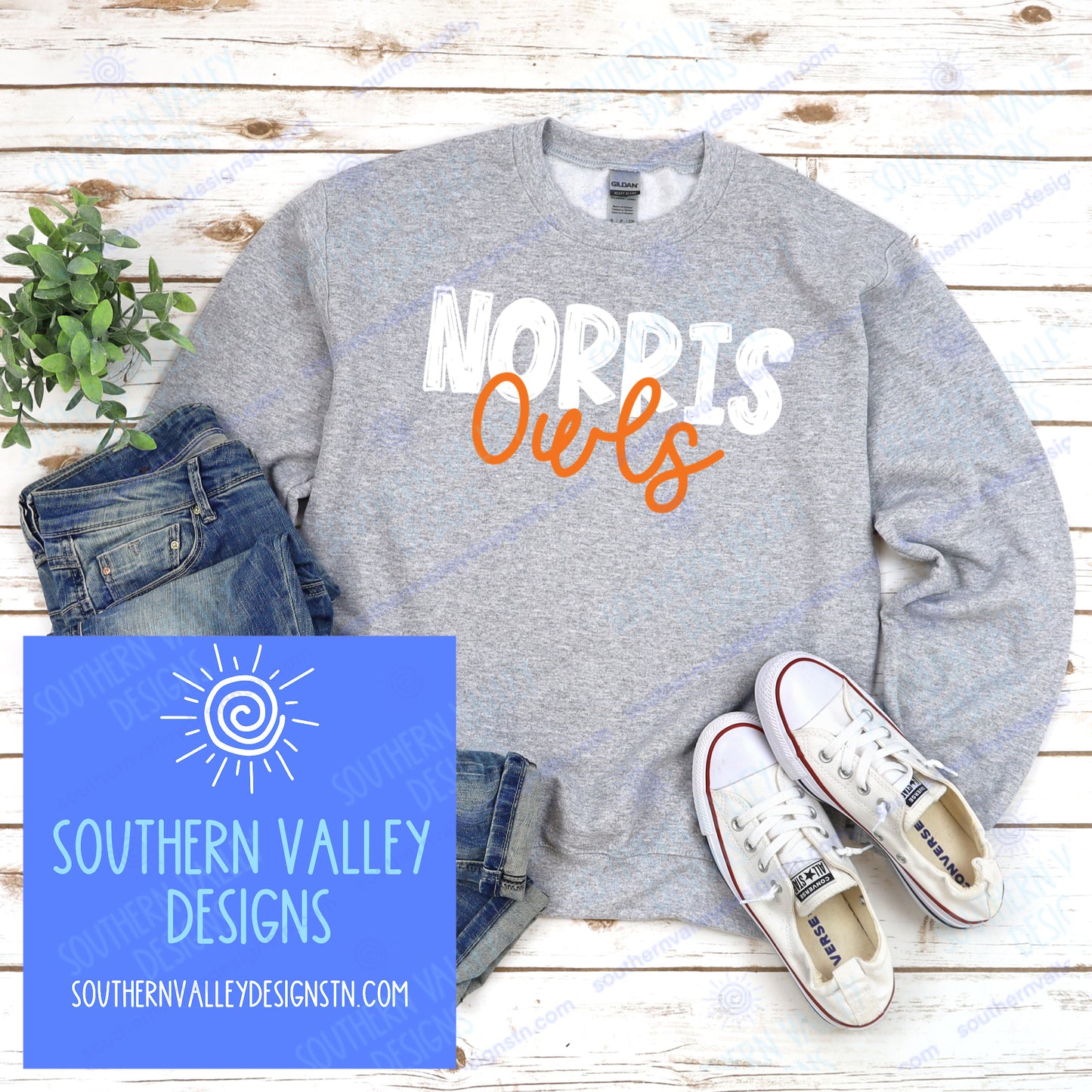 Norris Owls School Spirit Scribble Design