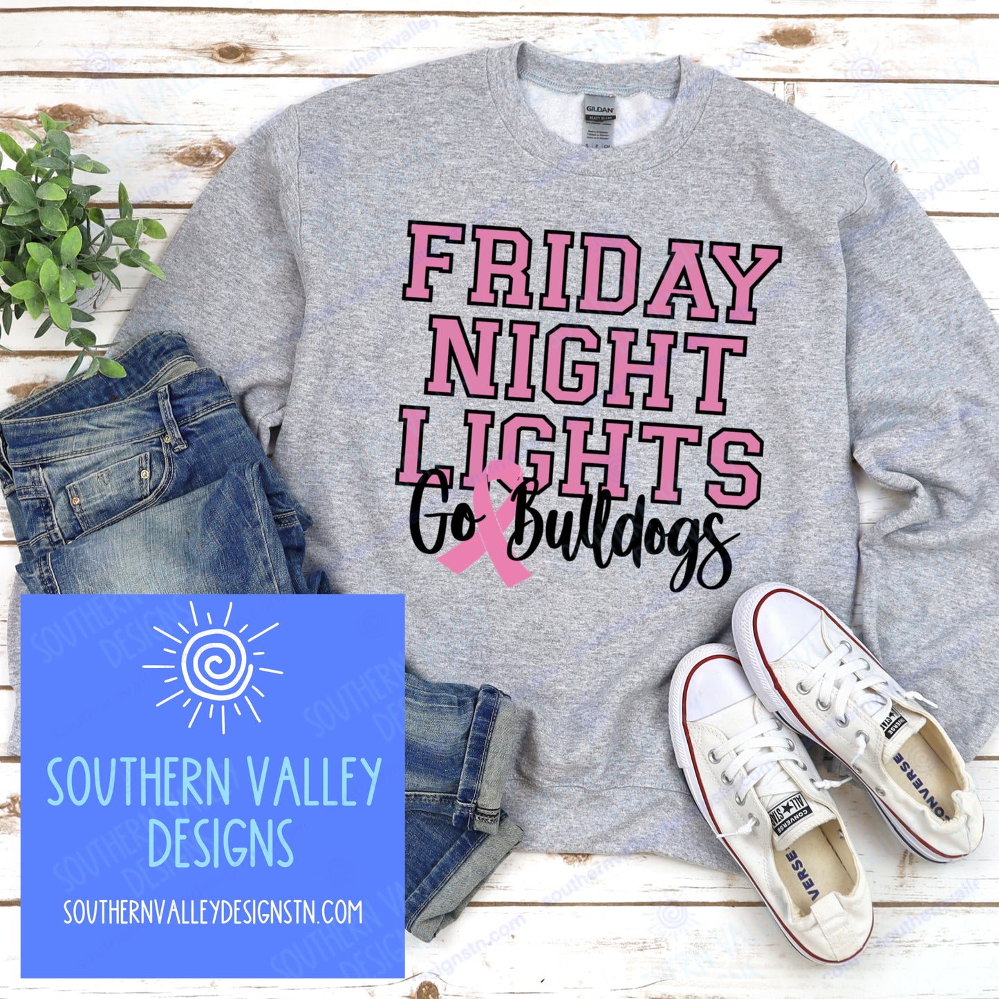 Friday Night Lights Breast Cancer Bulldogs Design