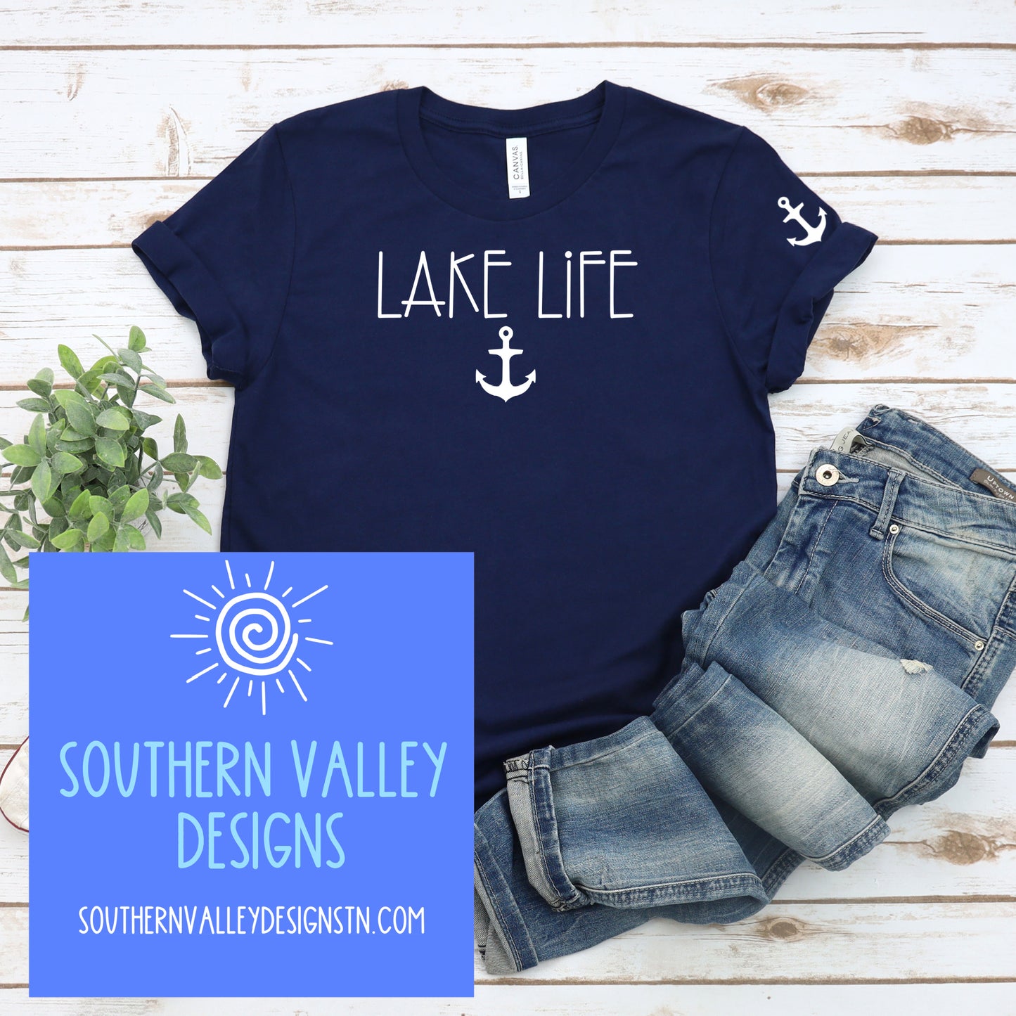 Lake Life Design with Anchor