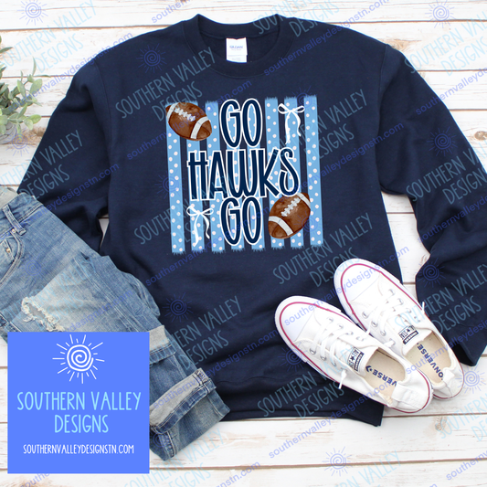 Go Hawks Go Football Design - Hardin Valley - Adult Sizes