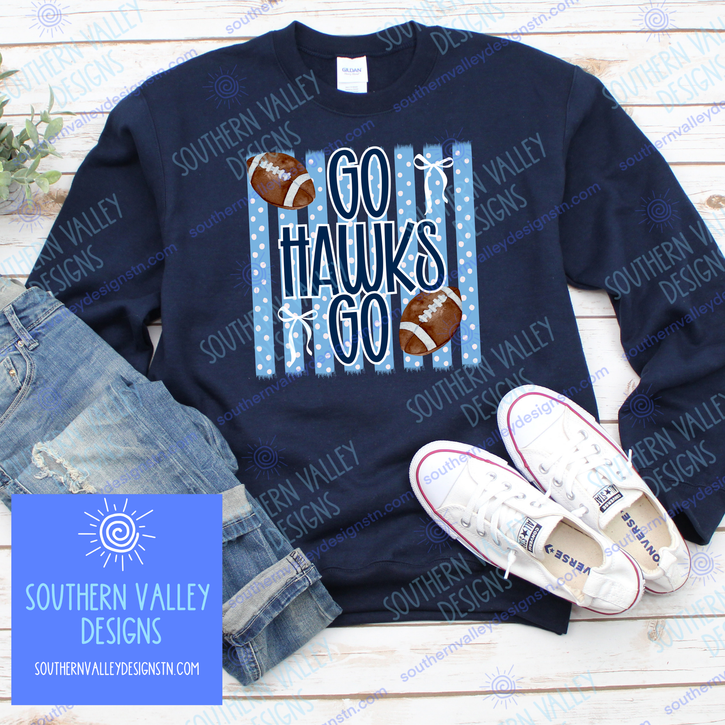 Go Hawks Go Football Design - Hardin Valley - Youth Sizes
