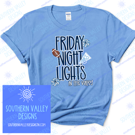 Friday Night Lights in the Valley Football Design 2- Youth Sizes