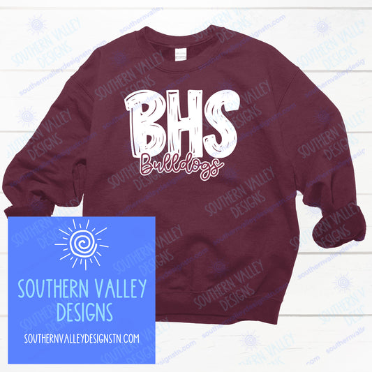 Bearden High School Bulldogs Scribble Designs