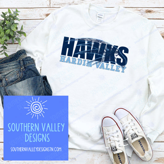 Hardin Valley Hawk Distressed Design