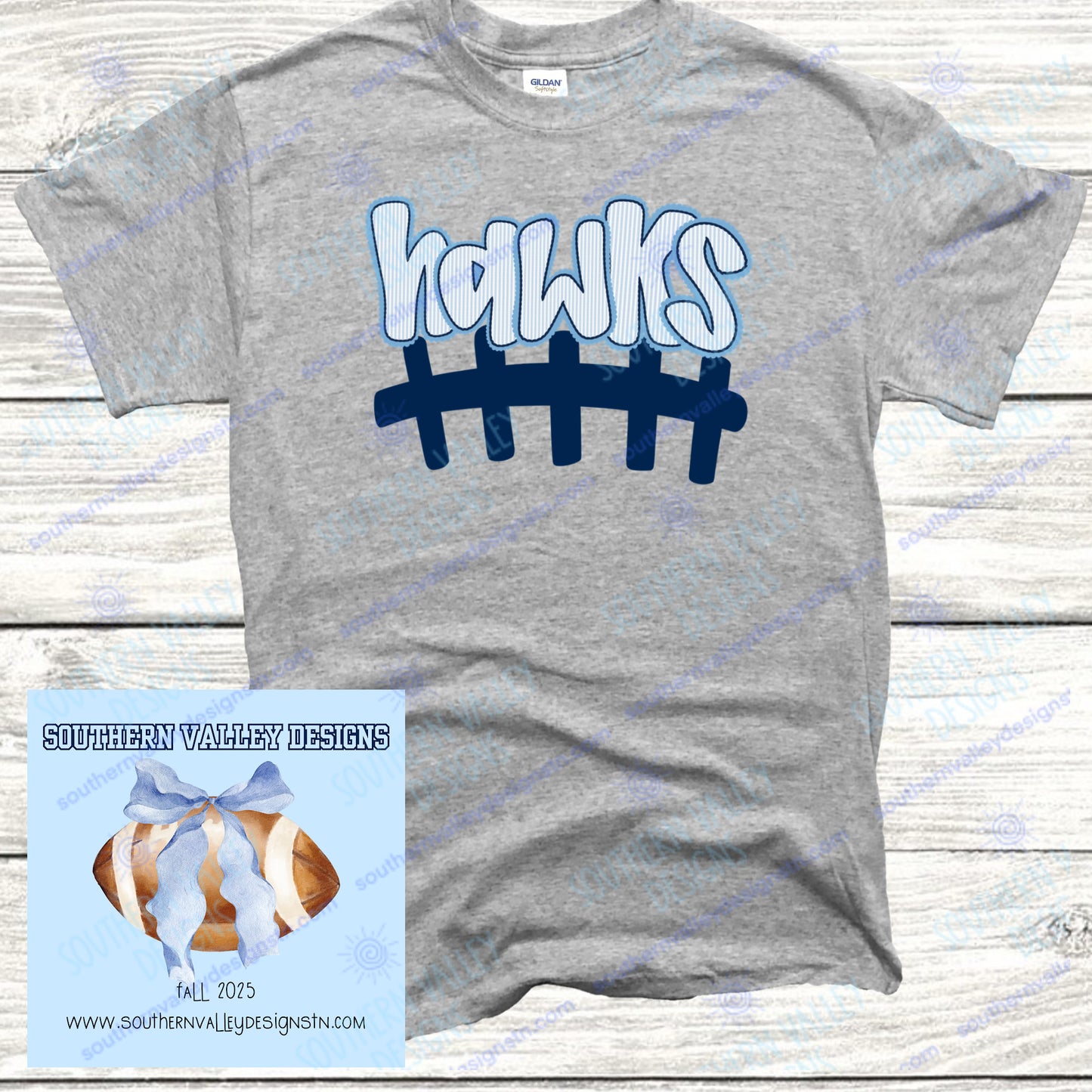 Hawks Seersucker Football Design