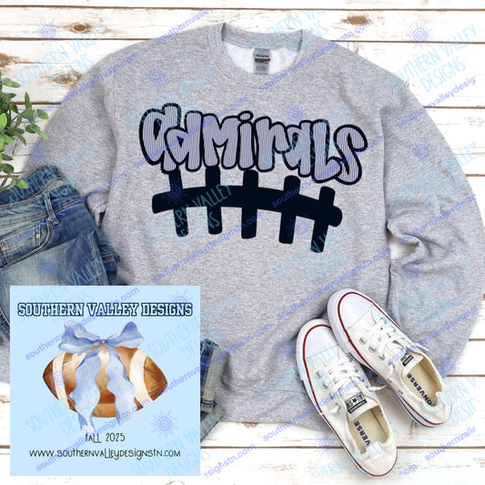 Admirals Seersucker Football Design Youth Sizes